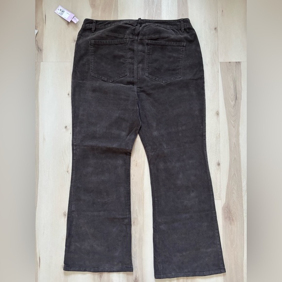 Wild Fable 1X Brown Dark Corduroy Pants Jeans Slim Boot Cut High Rise Retro - Picture 5 of 11